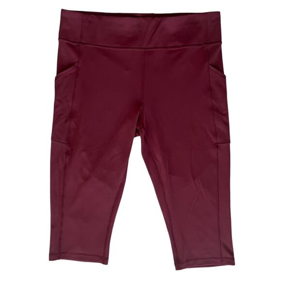 Lululemon Women’s Invigorate High Rise Biker Shorts In Cassis  Burgundy Size 14 - Picture 2 of 12